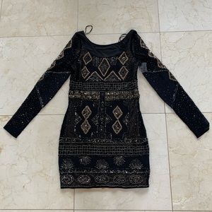 Jean Louis Scherrer Beaded Lined Dress Sz M $1200